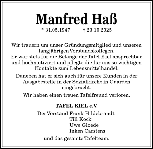 Todesanzeige_Manfred Haß